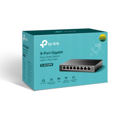 Switch TP-Link 4 porte 10 100 1000 Easy Smart TL-SG108PE