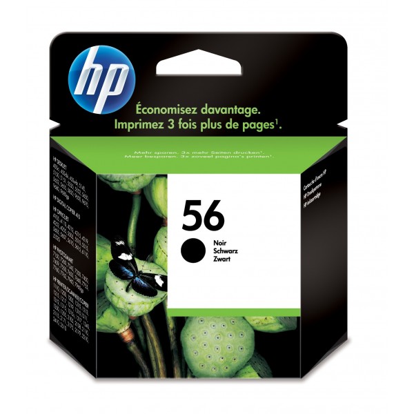 Cartuccia HP d'inchiostro nero C6656AE 56 520 pagine 19ml