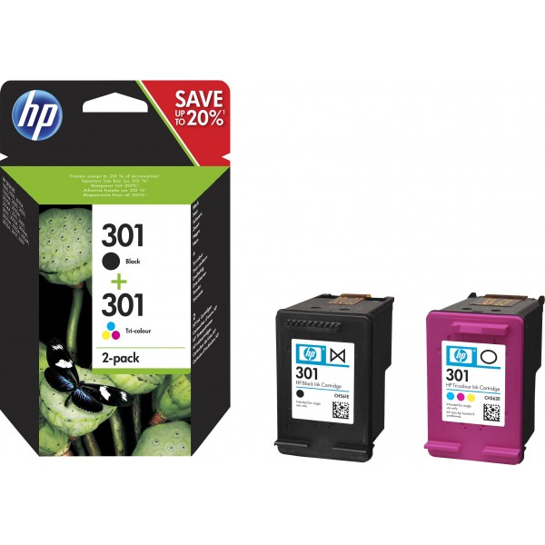 HP Multipack nero / differenti colori N9J72AE 301 2x inchiostro HP 301 1x CH561EE + 1x CH562EE