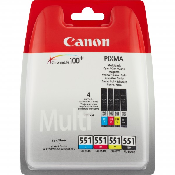 Cartuccia Canon CLI-551 Nero/Ciano/Magenta/Giallo Multipack