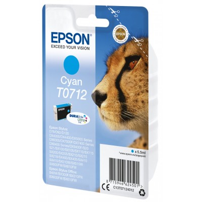 Cartuccia Epson d'inchiostro ciano C13T07124012 T0712 ~345 pagine 5,5ml