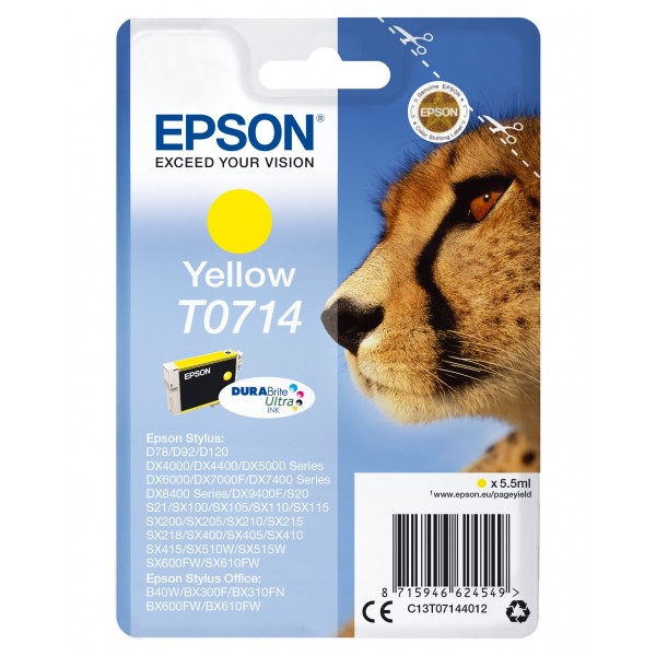 Cartuccia Epson d'inchiostro giallo C13T07144012 T0714 ~415 pagine 5,5ml