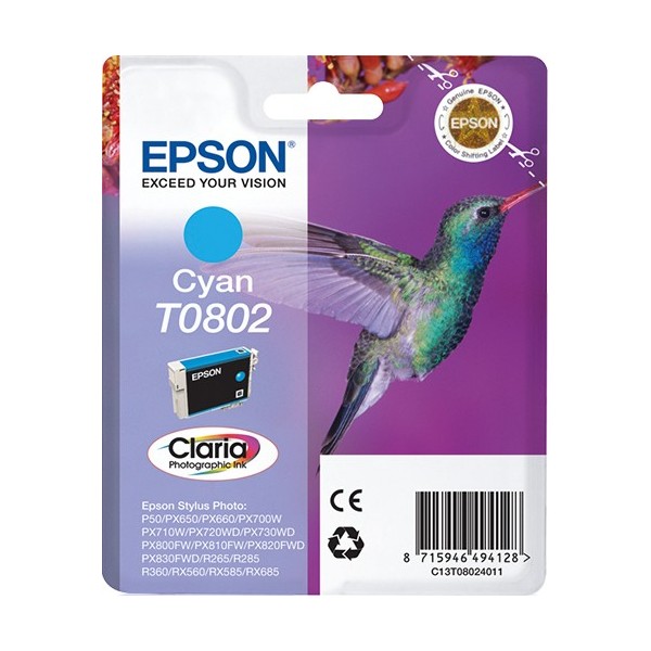 Cartuccia Epson C13T08024011 T0802 Ciano