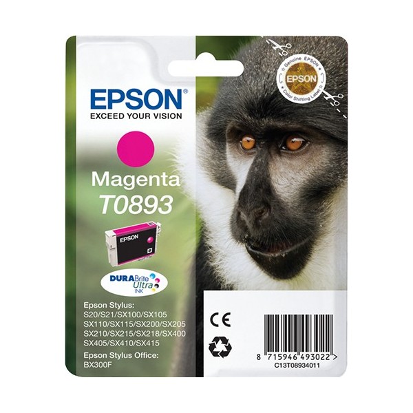 Cartuccia Epson d'inchiostro magenta C13T08934011 T0893 ~135 pagine 3,5ml