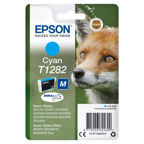 Cartuccia Epson d'inchiostro ciano C13T12824012 T1282 ~175 pagine 3,5ml