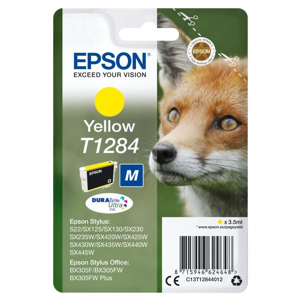 Cartuccia Epson d'inchiostro giallo C13T12844012 T1284 ~225 pagine 3,5ml