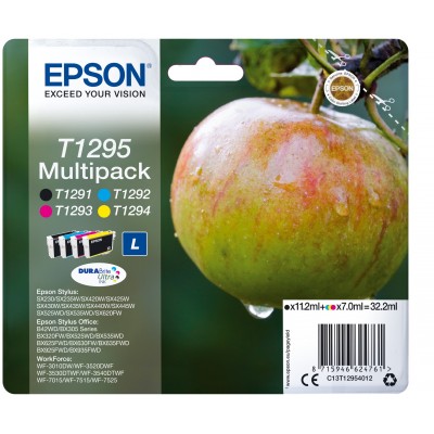 Multipack Epson nero   ciano   magenta   giallo C13T12954012 T1295 4 cartucce d'inchiostro T1291 + T1292 + T1293 + T1294