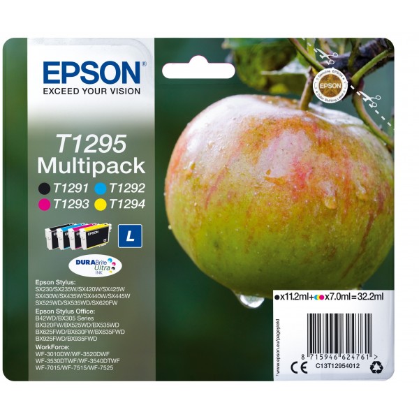 Multipack Epson nero / ciano / magenta / giallo C13T12954012 T1295 4 cartucce d'inchiostro T1291 + T1292 + T1293 + T1294