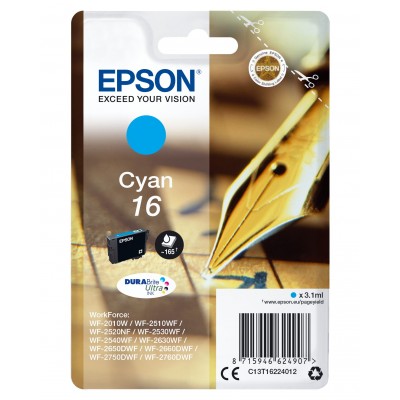 Cartuccia Epson d'inchiostro ciano C13T16224012 T1622 ~165 pagine 3,1ml standard