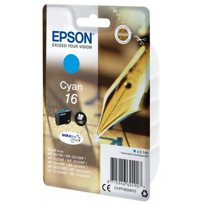 Cartuccia Epson d'inchiostro ciano C13T16224012 T1622 ~165 pagine 3,1ml standard