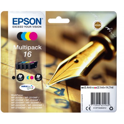 Multipack Epson nero   ciano   magenta   giallo C13T16264012 T1626 4 cartucce d'inchiostro  T1621 + T1622 + T1623 + T1624