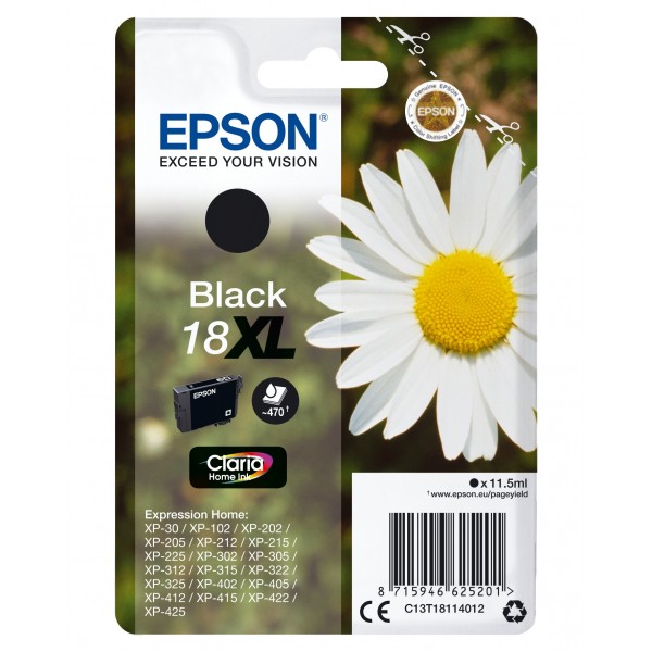 Cartuccia Epson d'inchiostro nero C13T18114012 T1811 ~470 pagine 11,5ml Cartuccie d' inchiostro XL