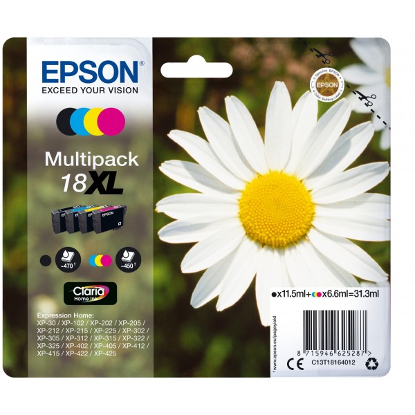 Multipack Epson nero / ciano / magenta / giallo C13T18164012 T1816 4 cartucce d'inchiostro XL T1811 + T1812 + T1813 + T1814