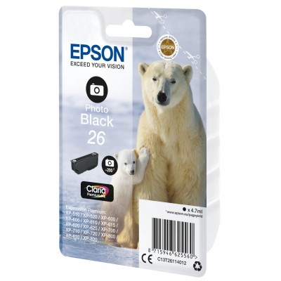 Cartuccia Epson d'inchiostro Nero C13T26114012 T2611 ~200 pagine 4,7ml standard