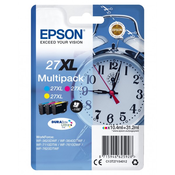 Multipack Epson ciano / magenta / giallo C13T27154012 T2715 3 Cartucce colore T2712 + T2713 + T2714