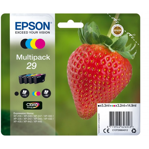 Multipack Epson nero / ciano / magenta / giallo C13T29864012 T2986