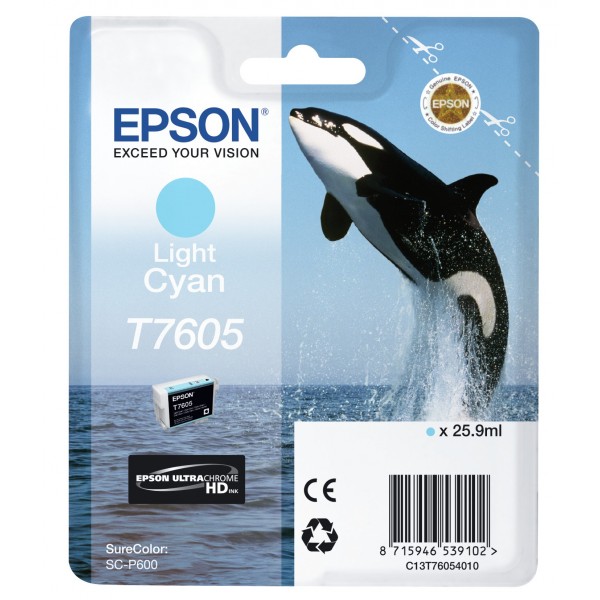 Cartuccia Epson C13T76054010 T7605 Ciano Chiaro Ultra Chrome HD