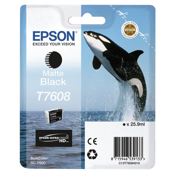 Cartuccia Epson C13T76084010 T7608 Nero Opaco Ultra Chrome HD