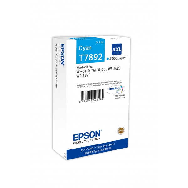 Cartuccia Epson C13T789240 T7892 Ciano XXL