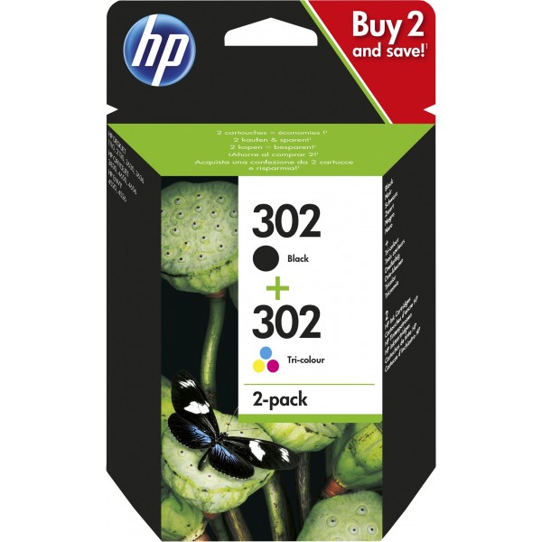 Cartuccia HP X4D37AE 302 Multipack Nero / Differenti Colori