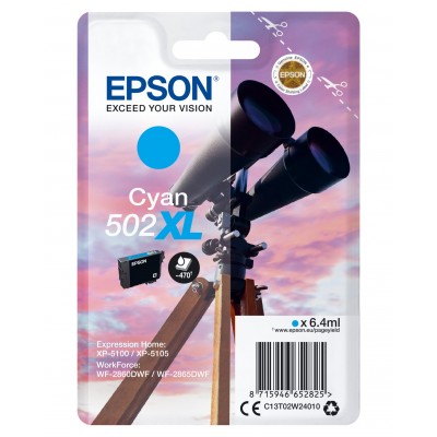 Cartuccia Epson d'inchiostro ciano C13T02W24010 502XL 470 pagine 6.4ml