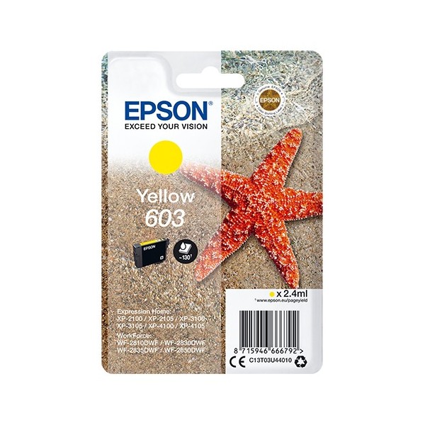 Cartuccia Epson d'inchiostro giallo C13T03U44010 603 130 pagine