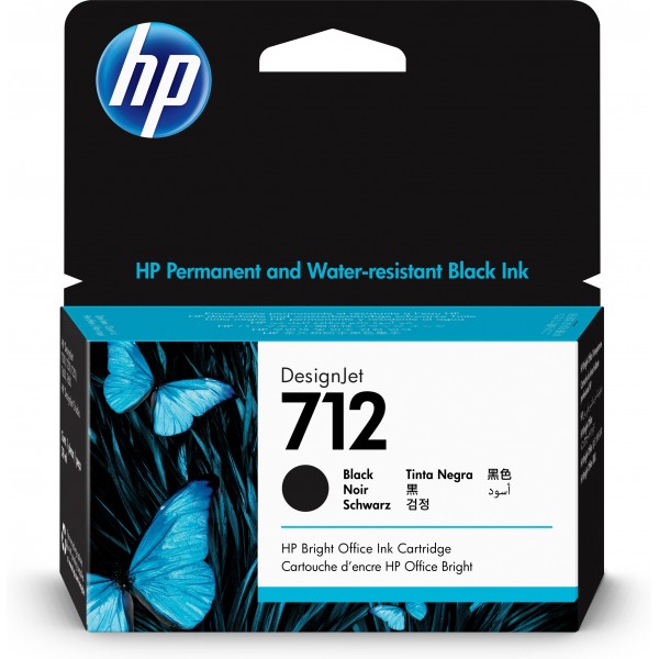 Cartuccia HP d'inchiostro nero 3ED70A 712 38ml