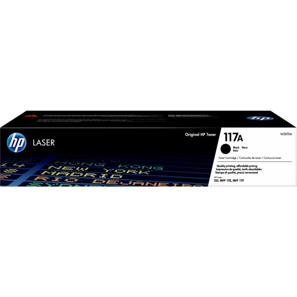 Toner HP nero W2070A 117A 1000 pagine