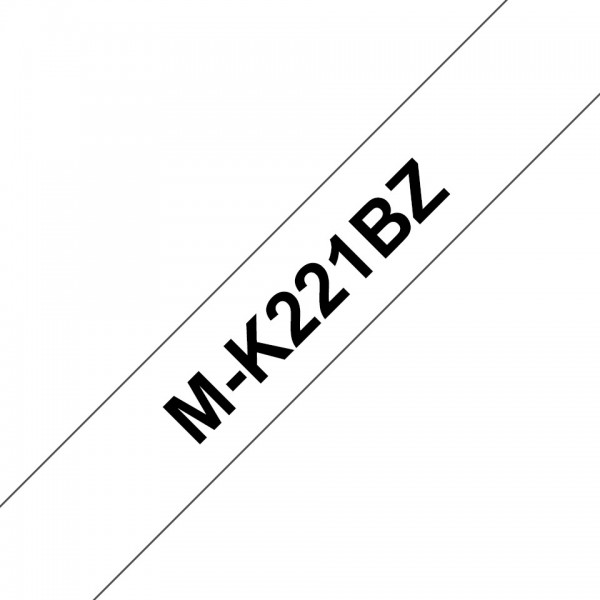 Nastro Brother M-K221BZ M-K221 Laminato Nero Su Bianco