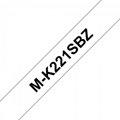 Nastro Brother M-K221SBZ M-K221S Laminato Nero Su Bianco