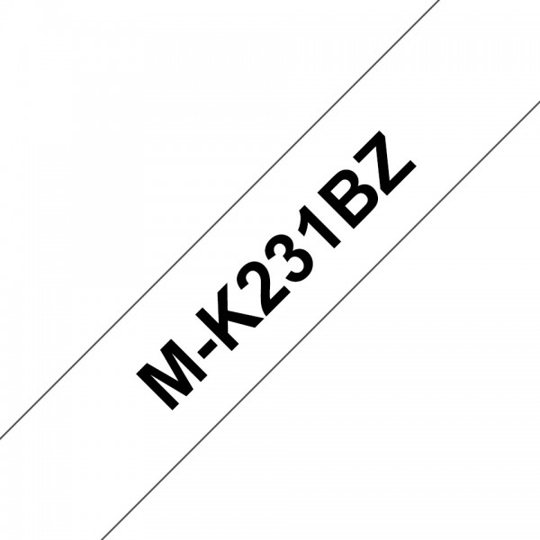 Nastro Brother M-K231BZ M-K231 Laminato Nero Su Bianco