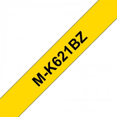 Nastro Brother M-K621BZ M-K621 Laminato Nero Su Giallo