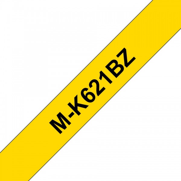 Nastro Brother M-K621BZ M-K621 Laminato Nero Su Giallo