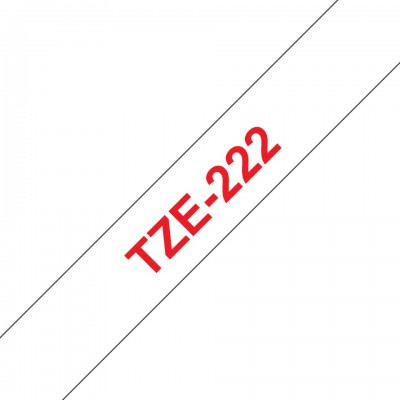 Nastro Brother Laminato Rosso Su Bianco TZe-222 TZ-222 9mm x 8m