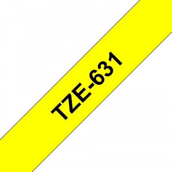 Nastro Brother Laminato Nero Su Giallo TZe-631 TZ-631 12mm x 8m