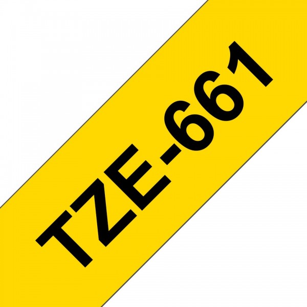 Nastro Brother Laminato Nero Su Giallo TZe-661 TZ-661 36mm x 8m