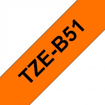 Nastro Brother Laminato Nero Su Arancione TZe-B51 TZ-B51 24mm x 8m