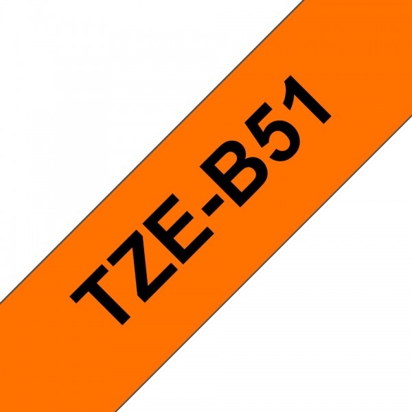 Nastro Brother Laminato Nero Su Arancione TZe-B51 TZ-B51 24mm x 8m