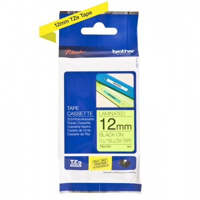 Nastro Brother Laminato Nero Su Giallo (signal) TZe-C31 TZ-C31 12mm x 5m