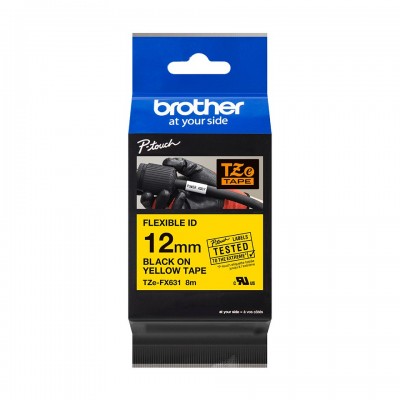 Nastro Brother Laminato Nero Su Giallo TZe-FX631 TZ-FX631 12mm x 8m