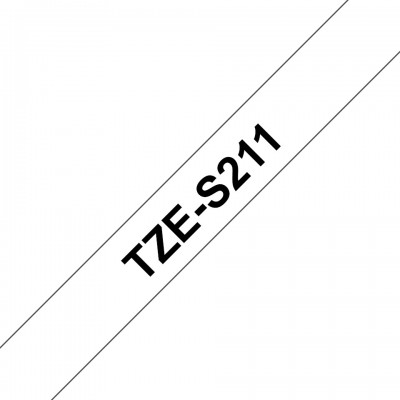 Nastro Brother Laminato Nero Su Bianco TZe-S211 TZ-S211 6mm x 8m