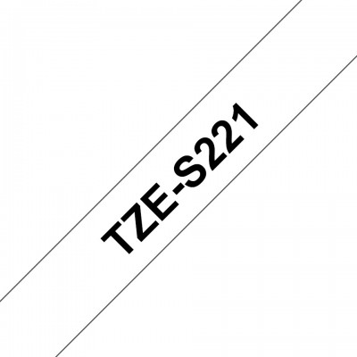 Nastro Brother Laminato Nero Su Bianco TZe-S221 TZ-S221 9mm x 8m