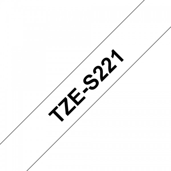 Nastro Brother Laminato Nero Su Bianco TZe-S221 TZ-S221 9mm x 8m