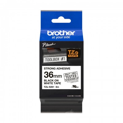 Nastro Brother Laminato Nero Su Bianco TZe-S261 TZ-S261 36mm x 8m