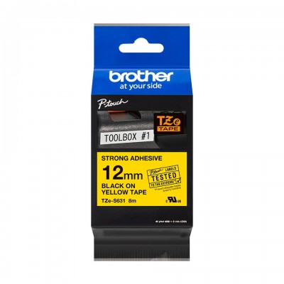 Nastro Brother Laminato Nero Su Giallo TZe-S631 TZ-S631 12mm x 8m