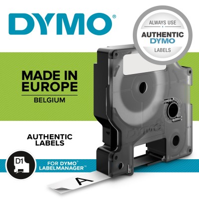 Nastro DYMO laminato nero su bianco S0720780 43613 6mm x 7m, standard D1