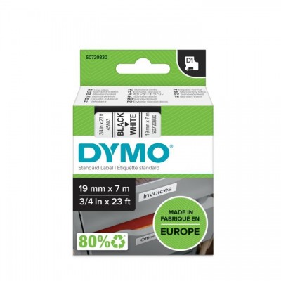 Nastro DYMO laminato nero su bianco S0720830 45803 19mm x 7m, Standard-D1-ruolo