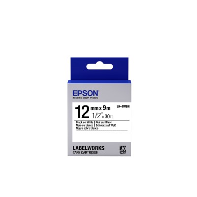 Nastro Epson Laminato Nero Su Bianco C53S654021 LK-4WBN 12mm x 9m