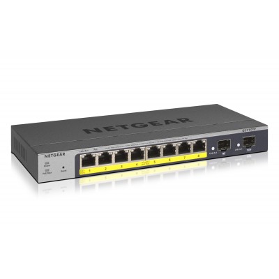 Switch NETGEAR GS110TP Gestito L2 L3 L4 Gigabit Ethernet 10 100 1000 Supporto Power over Ethernet (PoE) Grigio