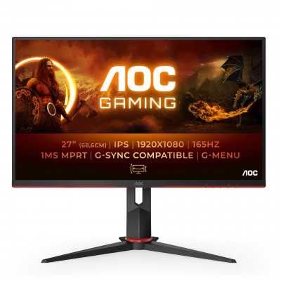 Monitor AOC 27G2SPU BK 27'' QHD IPS HDMI DisplayPort Free-Sync Nero Rosso